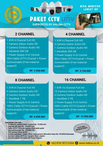 Jasa CCTV Cilegon – Paket UNV Murah Full Set Bisa Rekam Suara & Monitor via HP di Cilegon